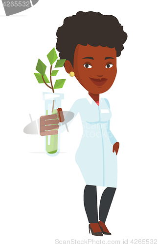 Image of Scientist with test tube vector illustration.