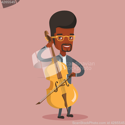 Image of Man playing cello vector illustration.