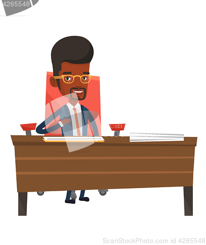 Image of Signing of business contract vector illustration.