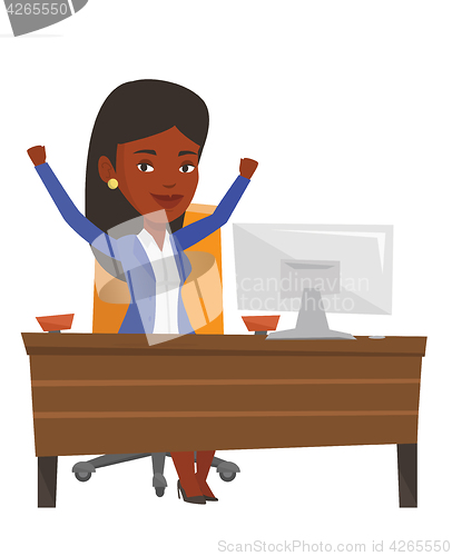 Image of Successful business woman vector illustration.