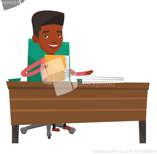 Image of Office worker working with documents.