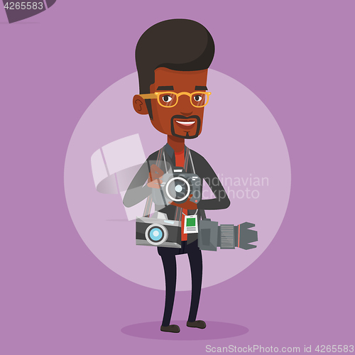 Image of Photographer taking photo vector illustration.