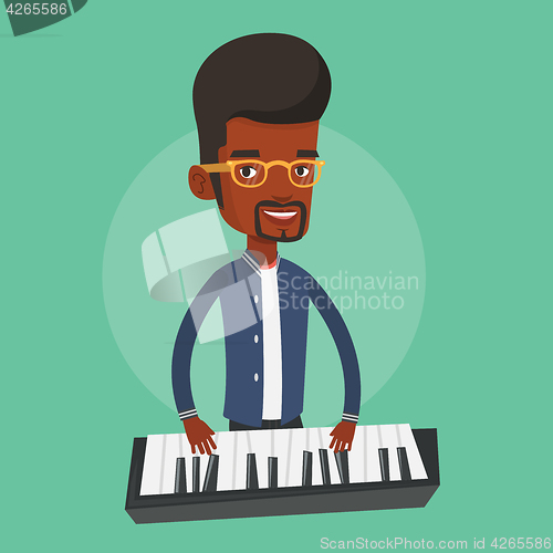 Image of Man playing piano vector illustration.