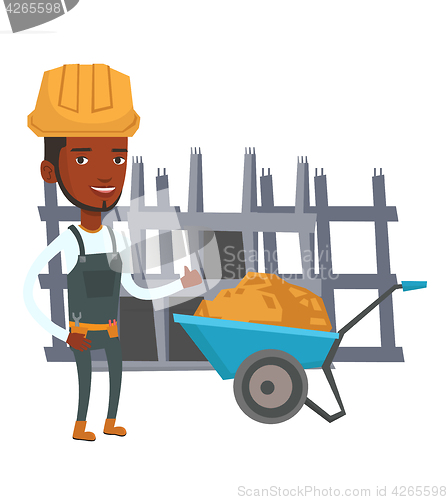 Image of Builder giving thumb up vector illustration.