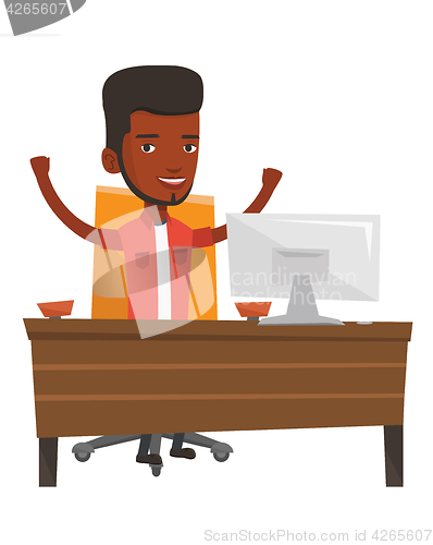 Image of Successful business man vector illustration.