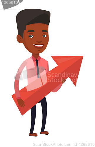 Image of Businessman aiming at business growth.