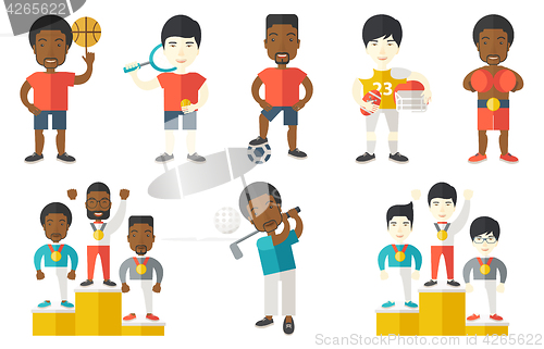 Image of Vector set of sport characters.