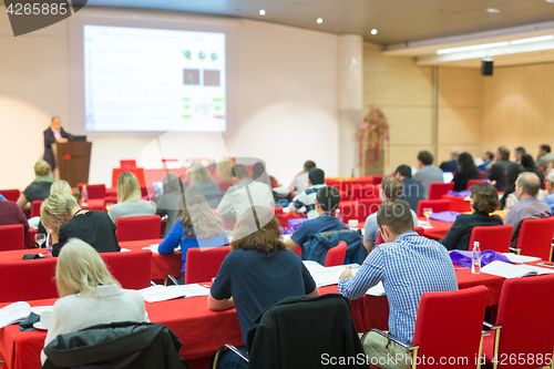 Image of Audience in lecture hall on scientific conference.