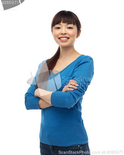 Image of happy smiling young asian woman