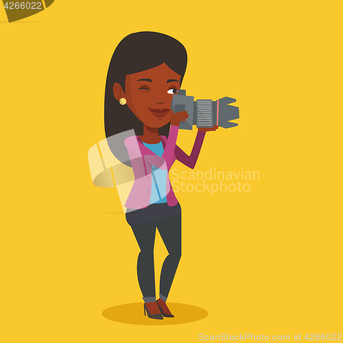 Image of Photographer taking photo vector illustration.