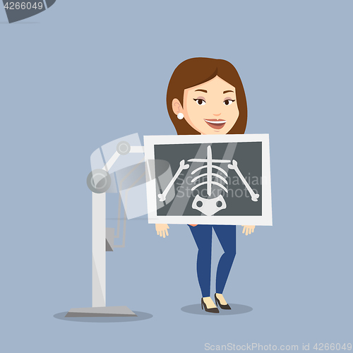 Image of Patient during x ray procedure vector illustration