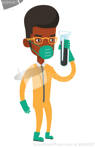 Image of Scientist with test tube vector illustration.