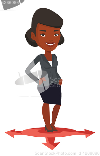 Image of Woman choosing career way vector illustration.