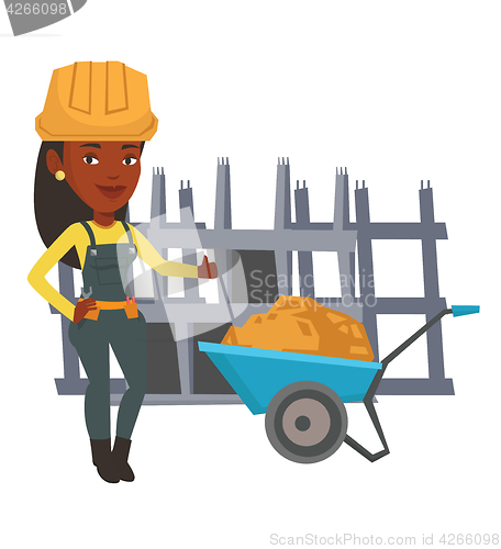 Image of Builder giving thumb up vector illustration.