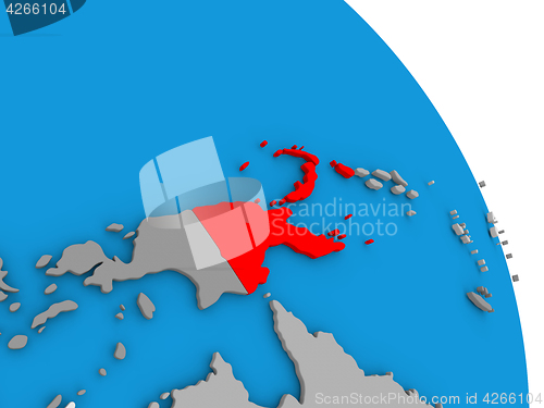 Image of Papua New Guinea on globe