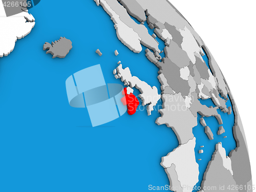 Image of Ireland on globe