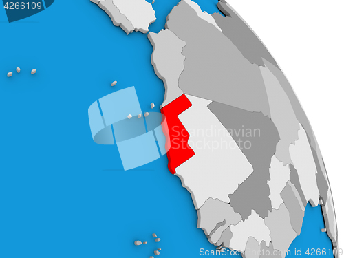 Image of Western Sahara on globe