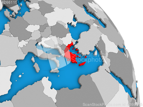 Image of Greece on globe