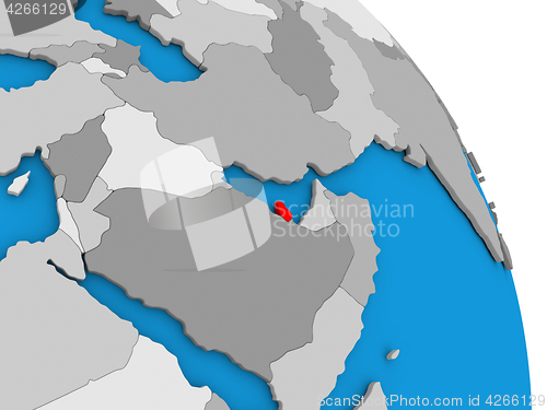 Image of Qatar on globe