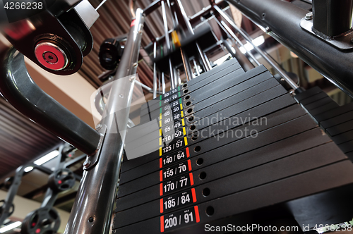 Image of Weights in gym machine