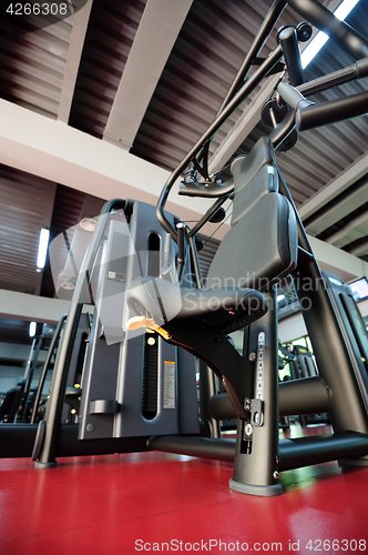 Image of Modern gym interior with equipment