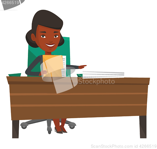 Image of Office worker working with documents.