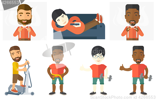 Image of Vector set of sport characters.