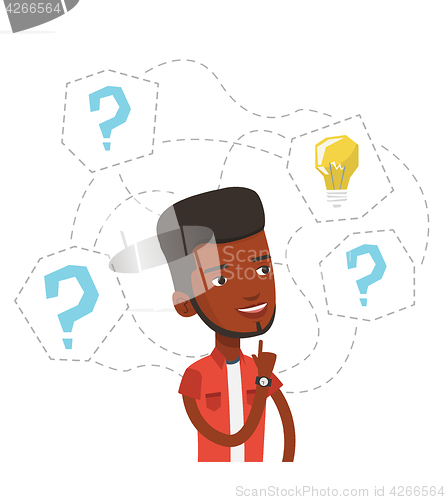 Image of Man having business idea vector illustration.