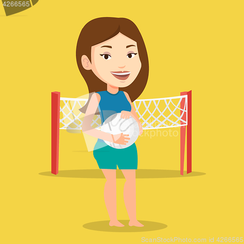Image of Beach volleyball player vector illustration.