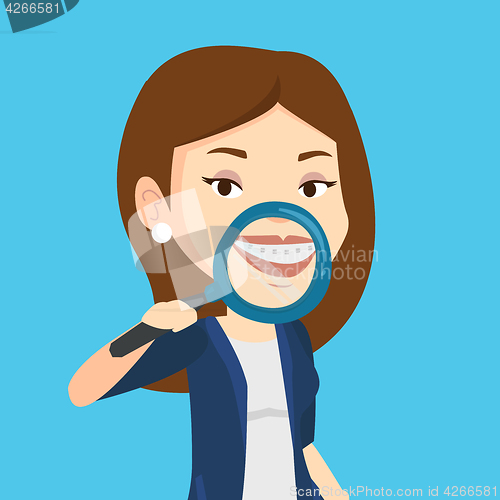 Image of Man brushing his teeth vector illustration.