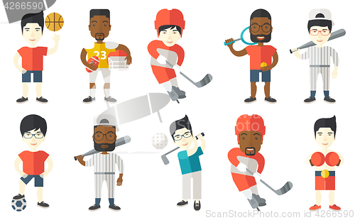 Image of Vector set of sport characters.