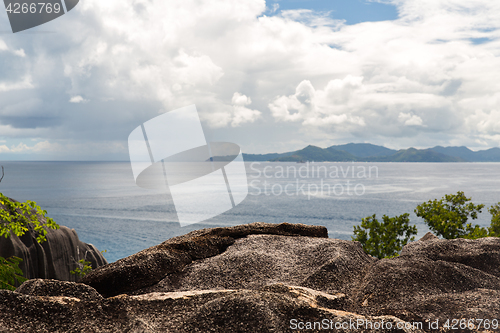 Image of view from island to indian ocean on seychelles