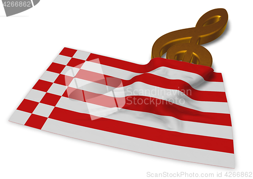 Image of clef symbol and flag of bremen - 3d rendering