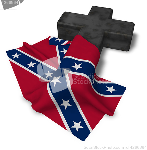 Image of christian cross and flag of the Confederate States of America - 3d rendering