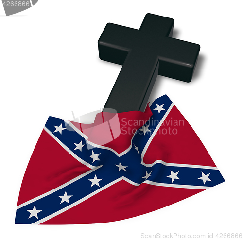 Image of christian cross and flag of the Confederate States of America - 3d rendering