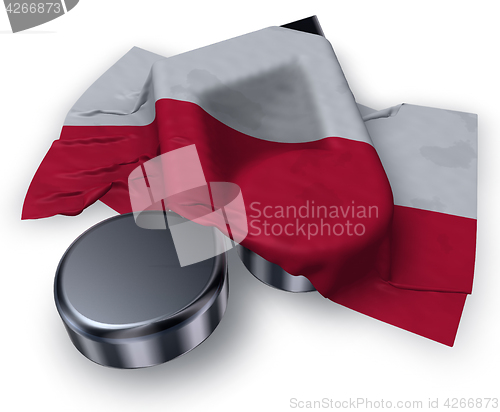 Image of music note and polish flag - 3d rendering