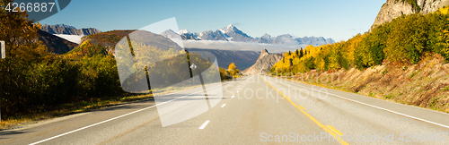 Image of Empty Highway One Fall Season Open Road Alaska