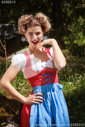 Image of Laughing Girl in Dirndl