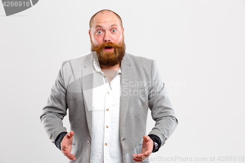 Image of Frustrated man on empty background