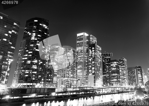 Image of Building Along Chicago River Downtown City Skyline Illinois