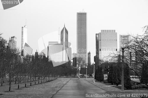 Image of Chicago Downtown City Skyline Millennium Park Winter