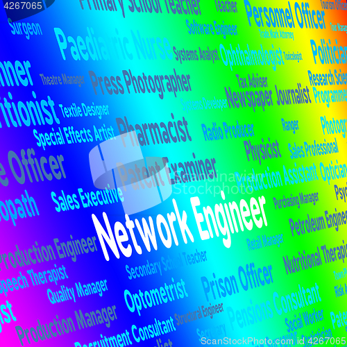 Image of Network Engineer Shows Global Communications And Career