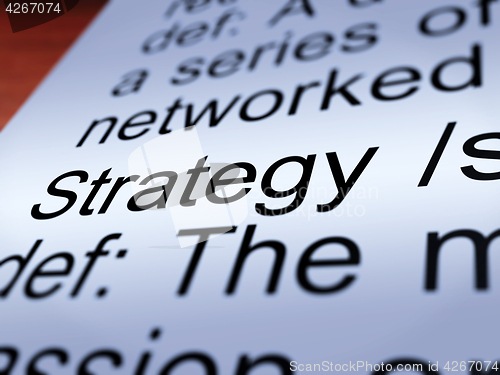 Image of Strategy Definition Closeup Showing Leadership