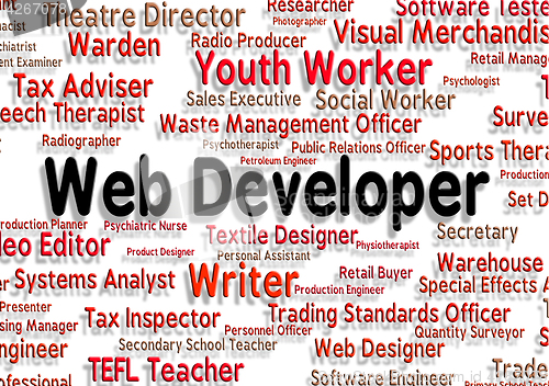 Image of Web Developer Indicates Words Recruitment And Developers