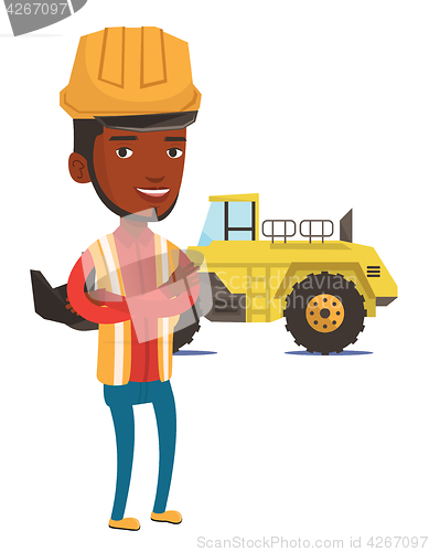 Image of Adult confident miner vector illustration.