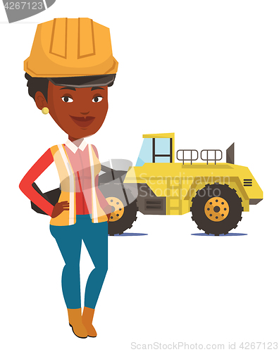 Image of Adult confident miner vector illustration.