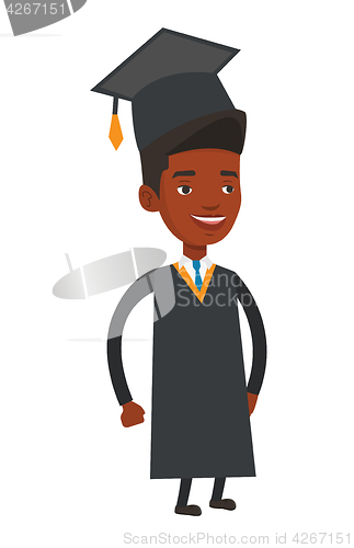 Image of African-american graduate vector illustration.