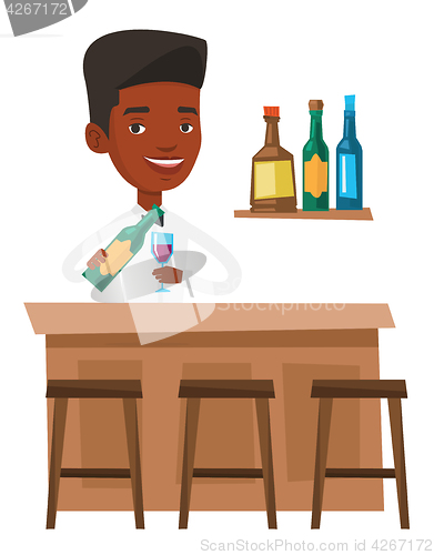 Image of Bartender standing at the bar counter.