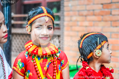 Image of Girl in bright colours in Nepal