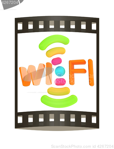 Image of color wifi icon. 3d illustration. The film strip